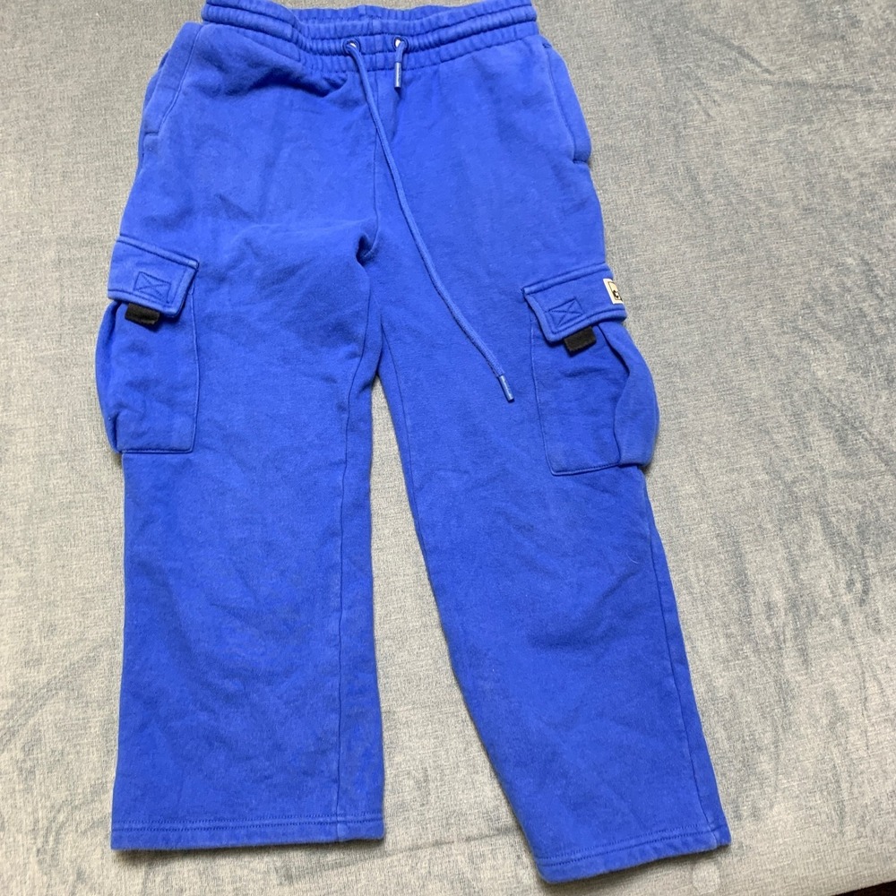 Pro Club Fleece Cargo Pants Youth 10-12 Y Blue Drawstring Elastic Waist Pockets